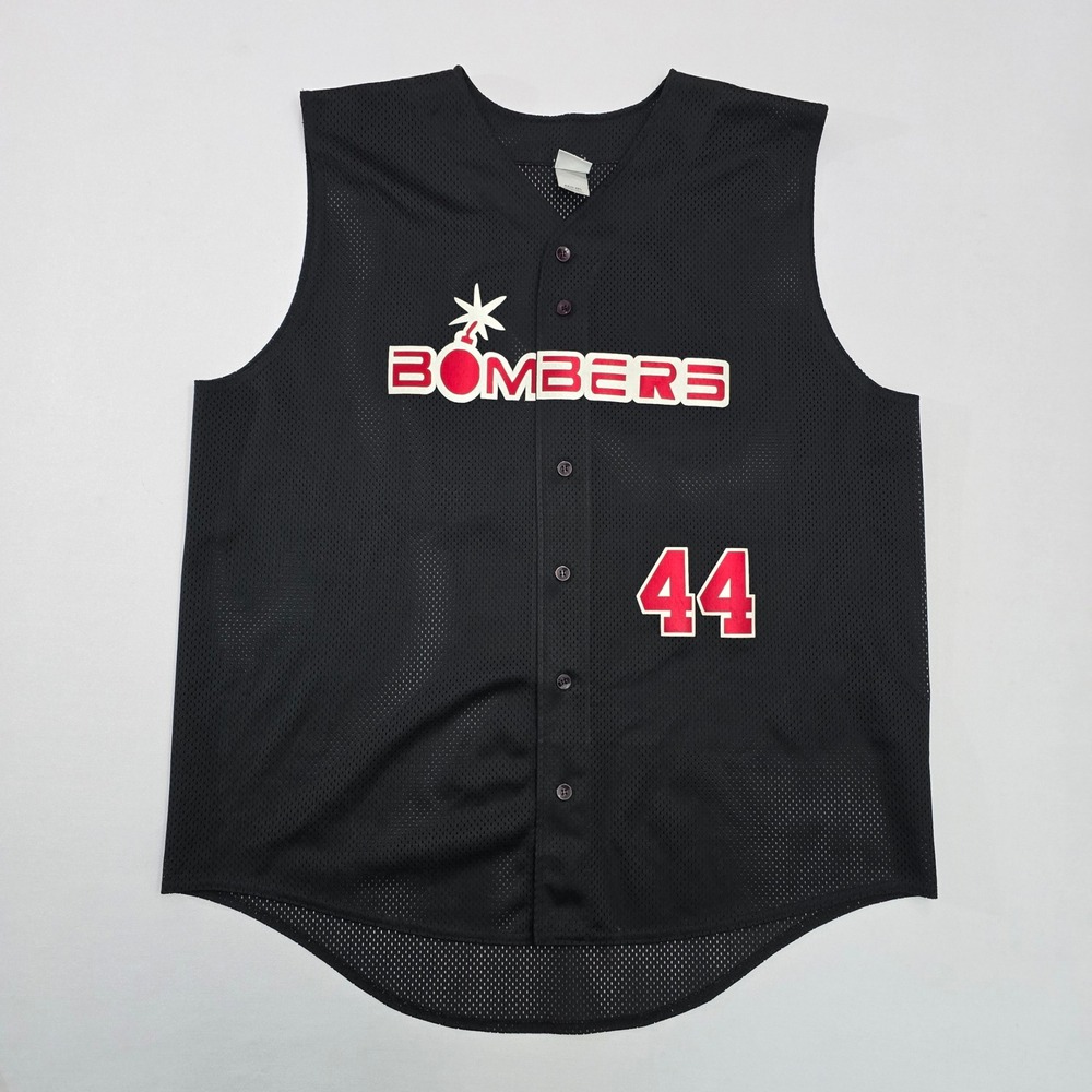 Augusta Sportswear Bombers Baseball Jersey Vest Black Mesh Mens 2XL Number 44
